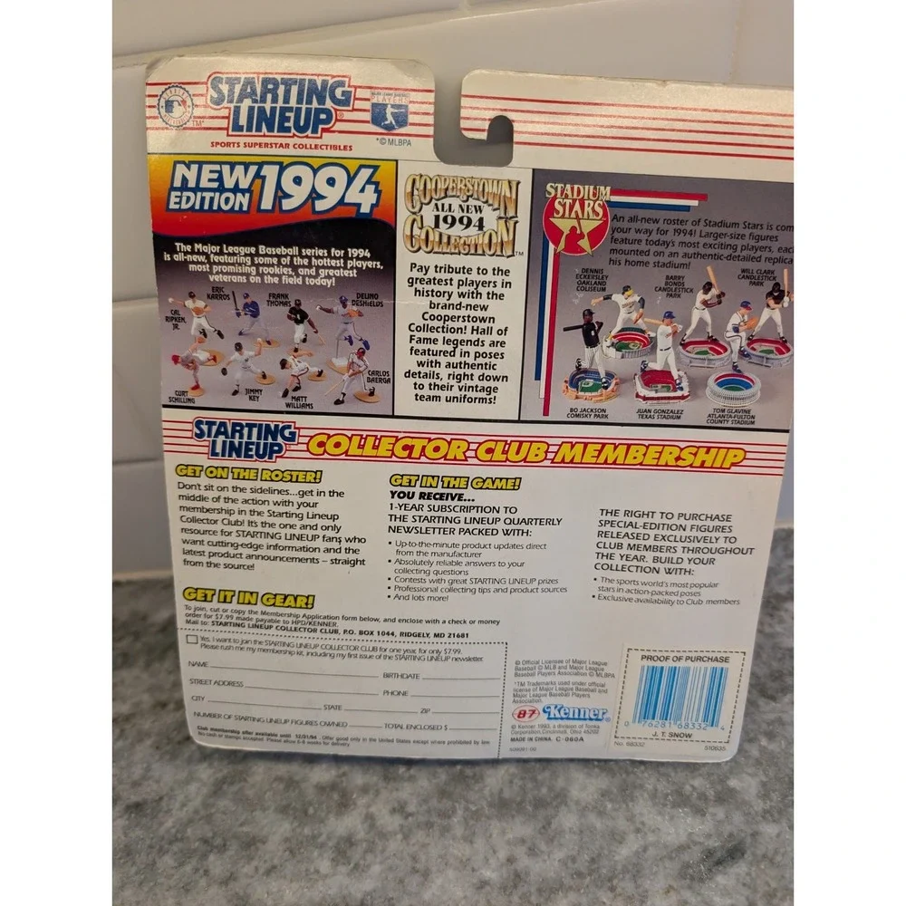 Starting‎ Lineup 1994 J.T. Snow California Angels Vtg Figure & Baseball Card